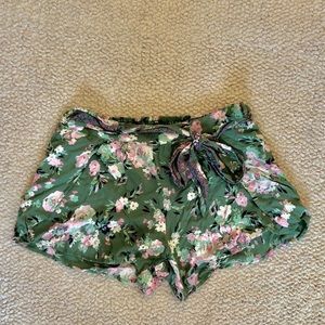 Blue Rain Floral Shorts
